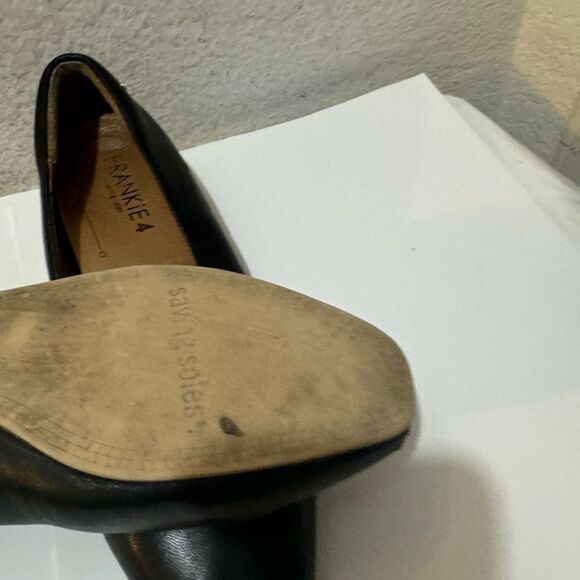 Frankie 4 Saving Soles Shoes Womens 9 Gianna Black Leather Ballet Flats - Picture 7 of 12